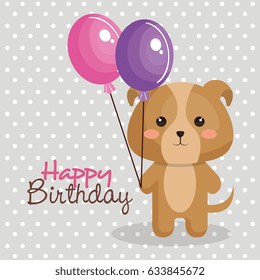 happy birthday card with tender animal