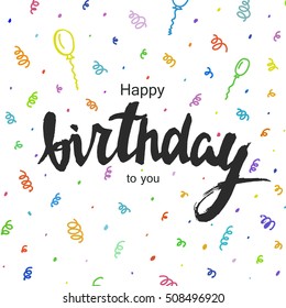 Happy Birthday Card Typography Poster Invitation Stock Vector (Royalty ...