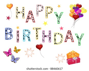 happy birthday card - vector