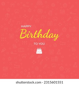 Happy Birthday Card Vector Design.