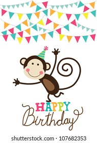 happy birthday card. vector illustration