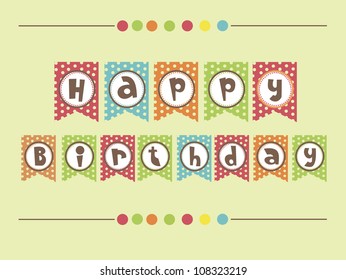 happy birthday card. vector illustration
