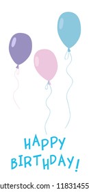 Happy birthday card. Vector illustration. Balloons