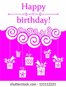 Happy Birthday card. Vector Illustration