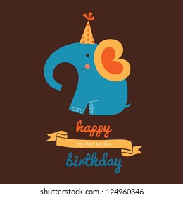 happy birthday card. vector illustration
