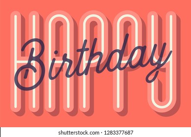 Happy Birthday Card Vector Illustration