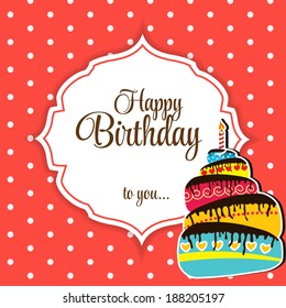 Happy Birthday Card Vector Illustration