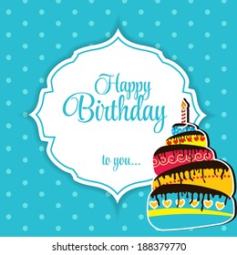 Happy Birthday Card Vector Illustration