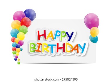 Happy Birthday Card Vector Illustration