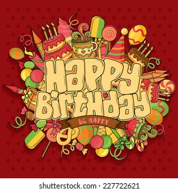 Happy Birthday card. Vector illustration