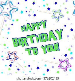 Happy birthday card. Vector illustration.