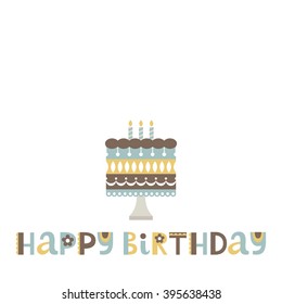 happy birthday card. vector illustration
