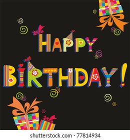 happy birthday card. Vector illustration