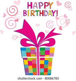 happy birthday Card. Vector Illustration