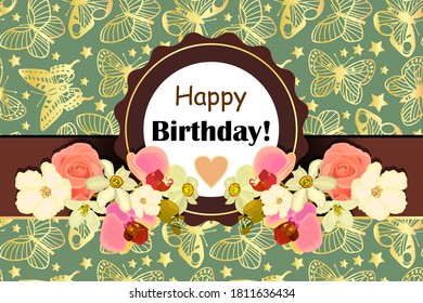 Happy Birthday! - card.  Vector stock illustration eps10