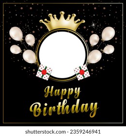Happy birthday card vector template.