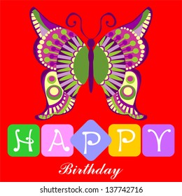Happy Birthday Card, Vector Version