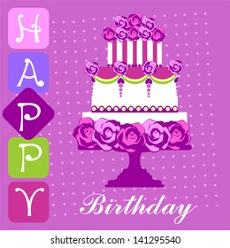 Happy Birthday Card, Vector Version