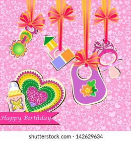 Happy Birthday Card, Vector Version