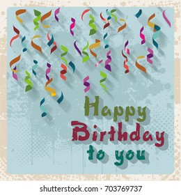 Happy Birthday Card, vintage design.