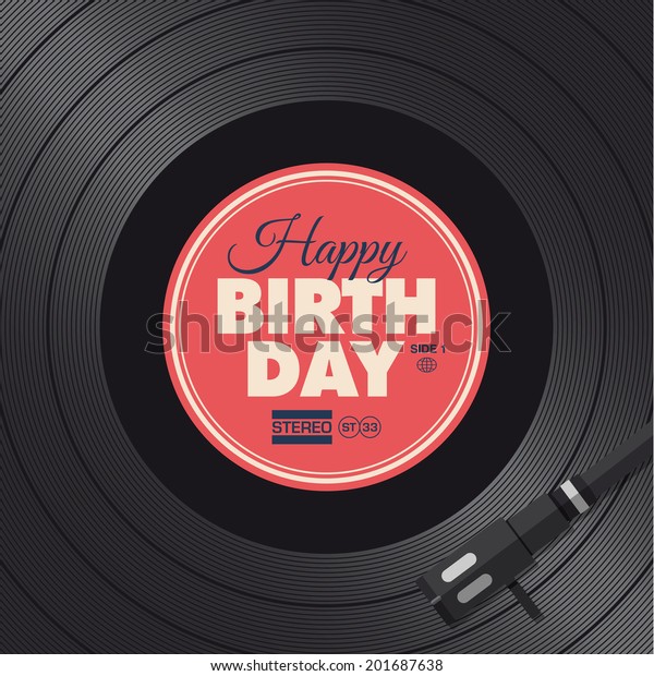 Happy Birthday Card Vinyl Illustration Background Stock Vector (Royalty ...