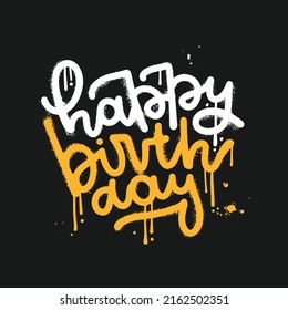 Happy Birthday Card Wall Art Urban Stock Vector (Royalty Free ...