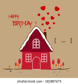 happy birthday card, Warm home