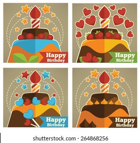 happy birthday cards and stickers collection