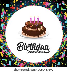 Happy birthday cards with unique background vector 