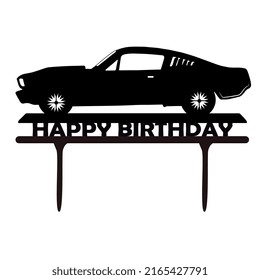 Happy Birthday Cart Cake Topper Automobil Fahrzeug