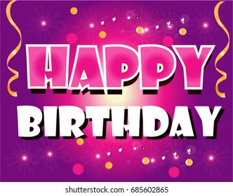 Happy Birthday Cartoon Stock Vector (Royalty Free) 685602865 | Shutterstock