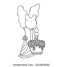 Happy birthday cartoons black and white