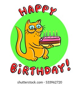 Happy Birthday Cat Vector