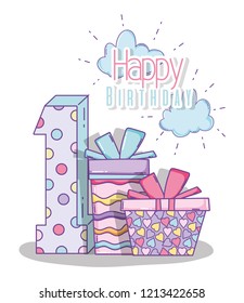 happy birthday celebrate one year with presents