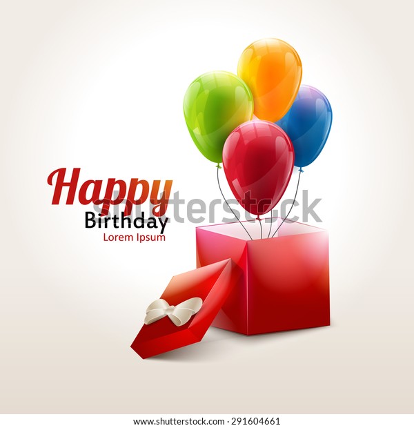 Happy Birthday Celebrating Background Colorful Balloons Stock Vector ...