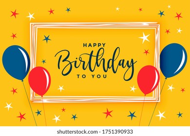 happy birthday celebration background with flat style balloons