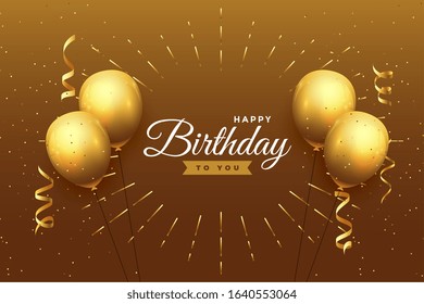 happy birthday celebration background in golden theme