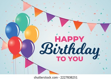 Happy birthday celebration with balloons design