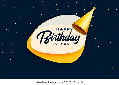 happy birthday celebration banner with realistic cap