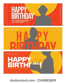  Happy Birthday Celebration. banner template.Social Media Banner.happy Birthday.Happy Birthday Social Media Banner  editable template for social media.