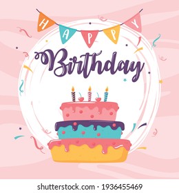 happy birthday celebration cake card