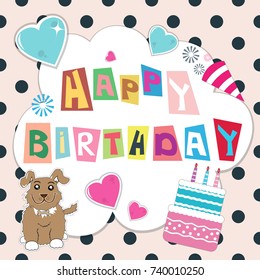 happy birthday celebration with birthday cake and cute animal decoration