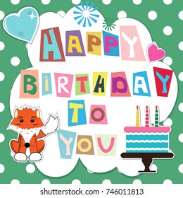 happy birthday celebration with birthday cake and cute animal decoration