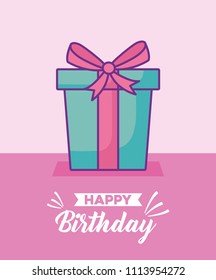 happy birthday celebration card with gift presents