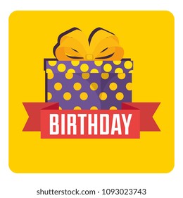 happy birthday celebration card with gifts presents
