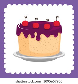 happy birthday celebration card with sweet cake