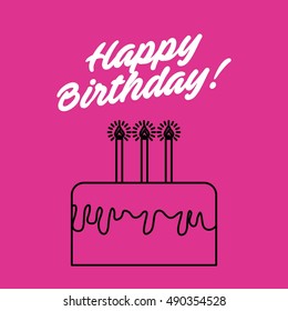 happy birthday celebration card vector illustration design
