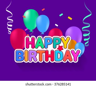 Happy Birthday Celebration Colorful Vector illustration