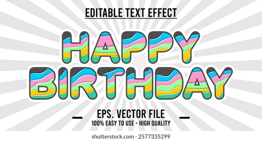 Happy birthday celebration concept. Happy birthday greetings with unique and modern design elements, decorative invitation card vector, eps file.