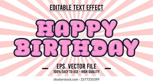 Happy birthday celebration concept. Happy birthday greetings with unique and modern design elements, decorative invitation card vector, eps file.